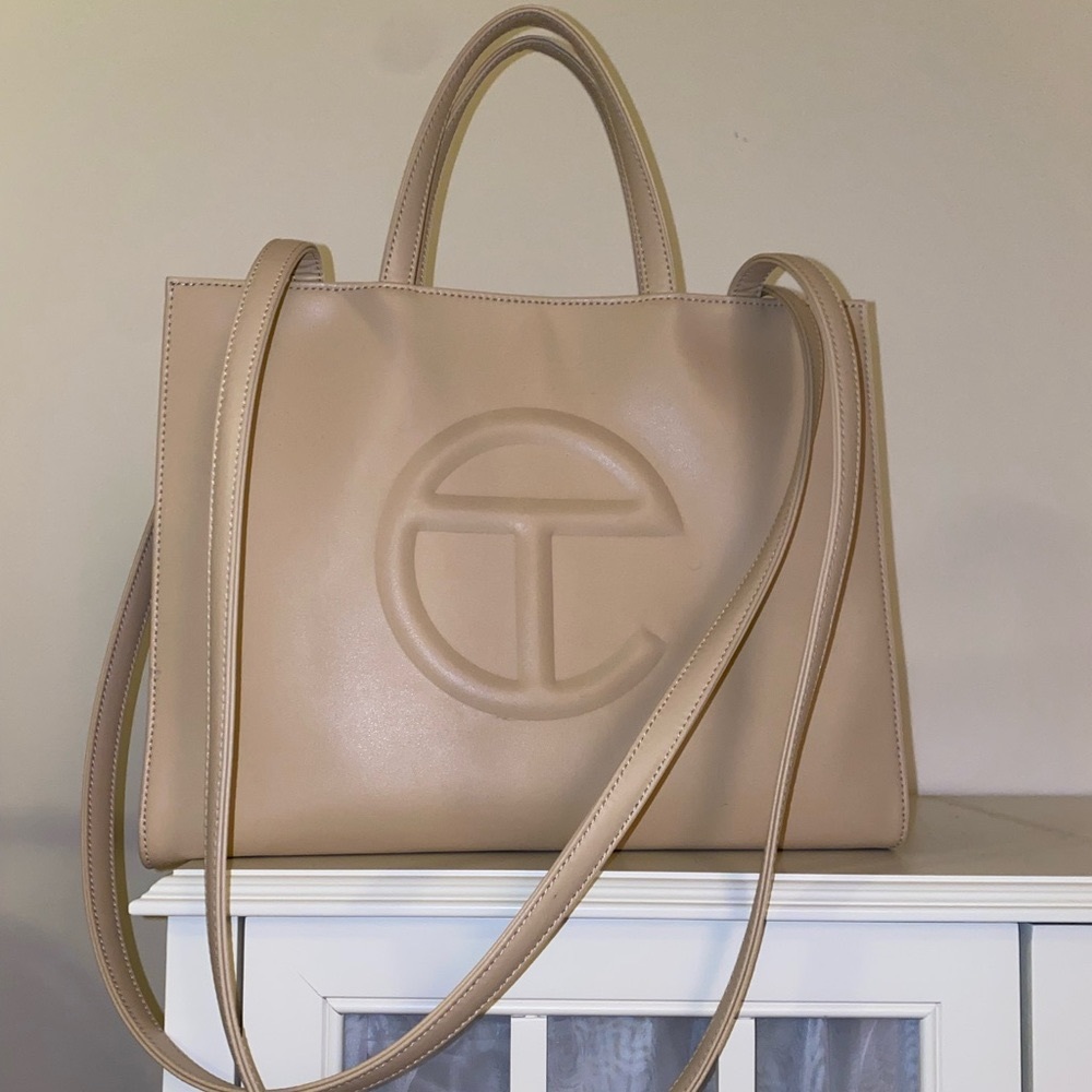 Cream Telfar medium shopping bag